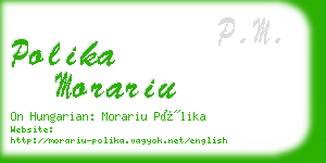 polika morariu business card